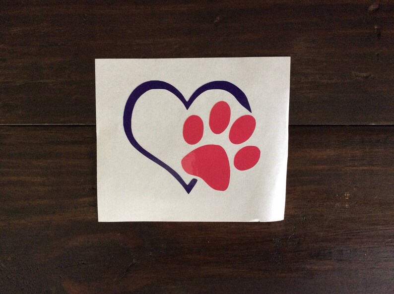 Dog Paw Decal Heart and Paw Decal Paw Decal Yeti Cup Decal Etsy