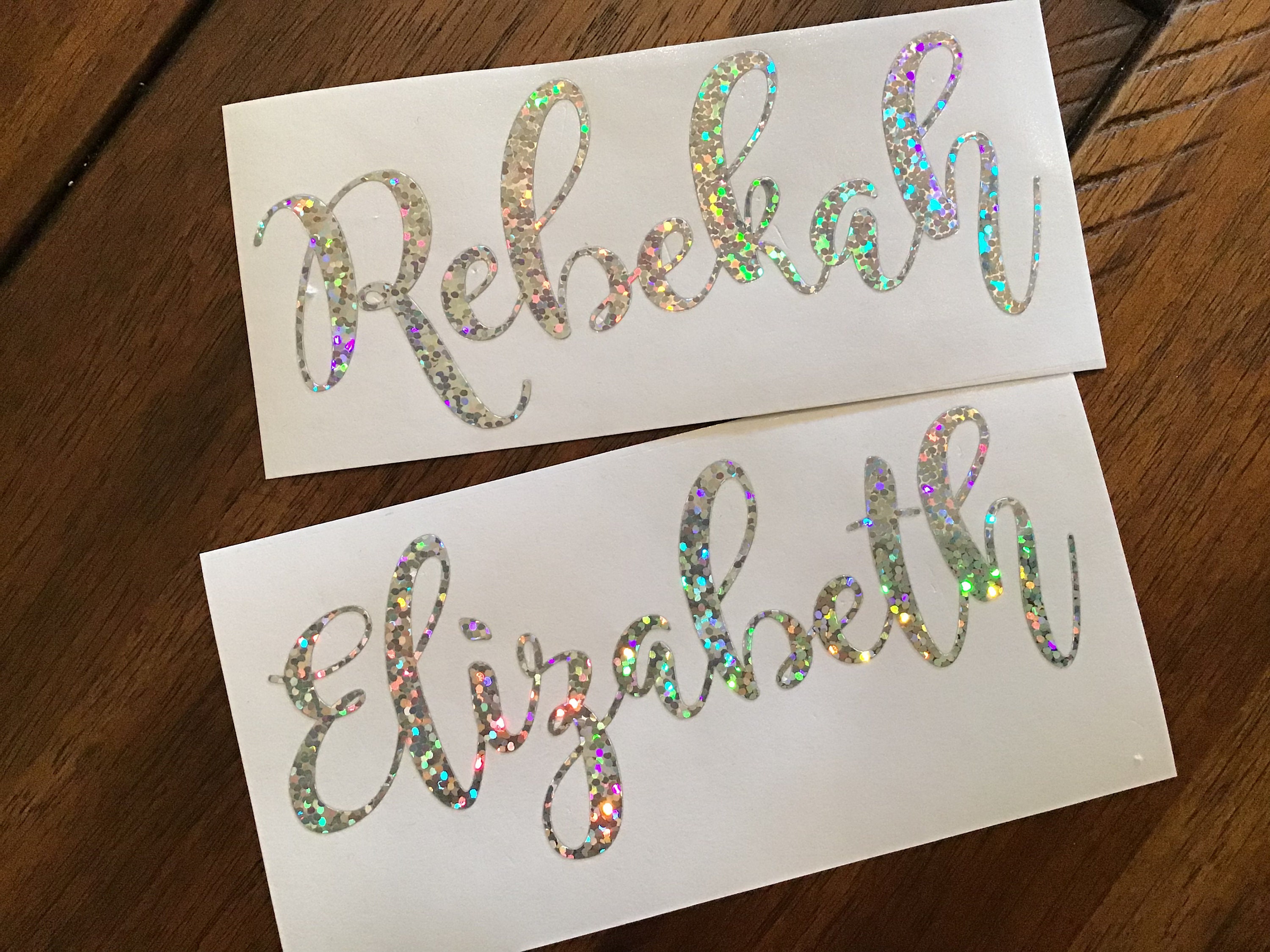 Holographic Name Decal Name Sticker Personalized Gift Vinyl Etsy