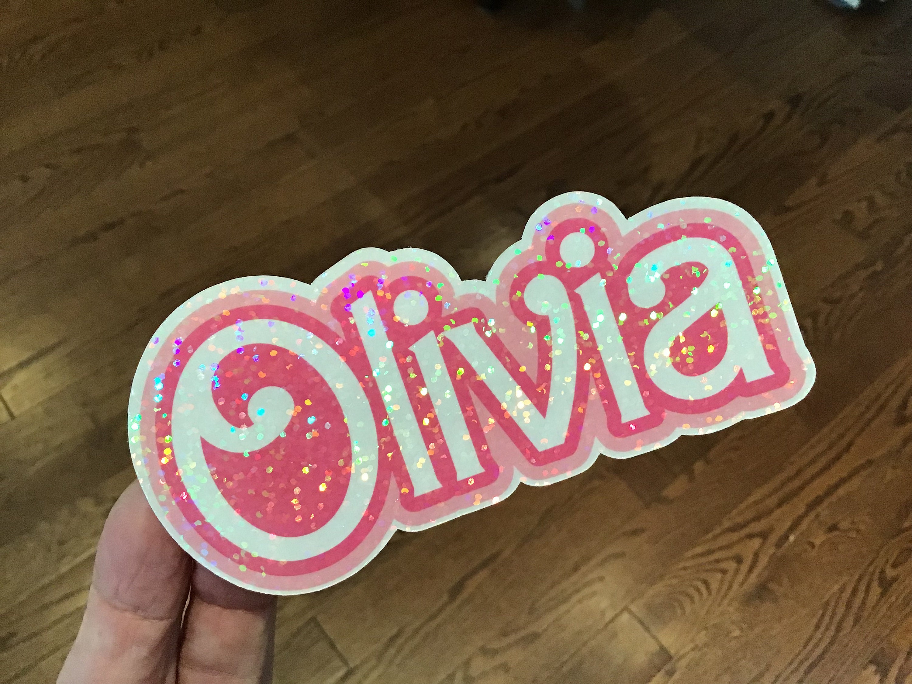 Customized Holographic Name Decal Sticker, Party Favor, Retro 90s Y2K Millennial, Personalized Name Sticker, Stanley Cup Name Sticker