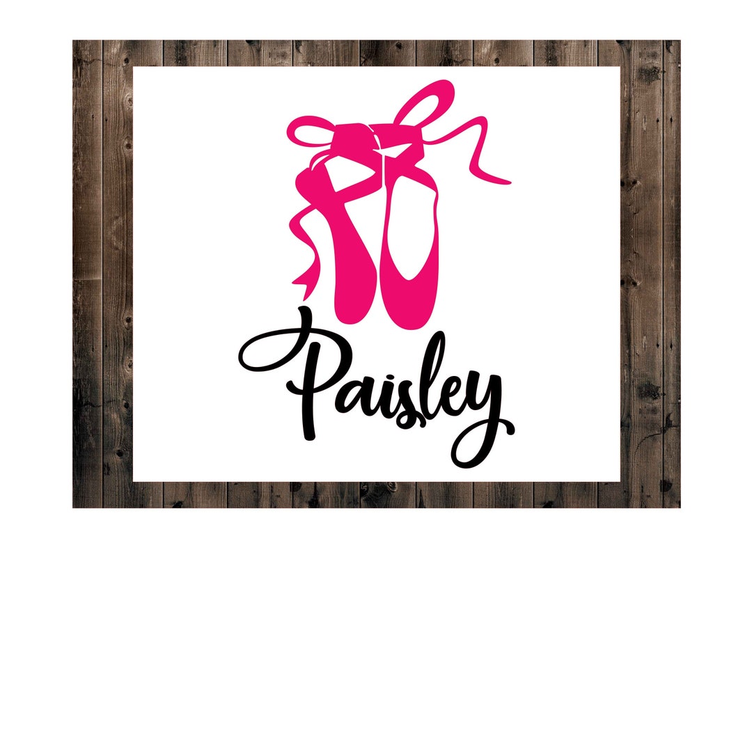 Ballet Name Decal, Ballet Shoes Sticker, Pointe Shoes Name Decal