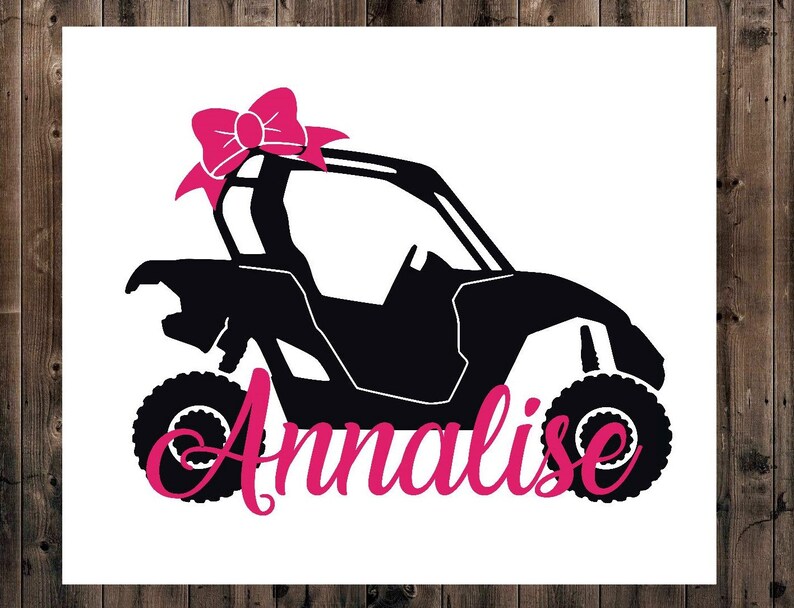 Side By Side Name Decal ATV Decal Yeti Monogram Decal Four Etsy