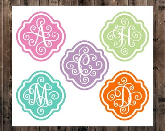 YETI Monogram Decal, YETI Decal for Women, Scroll Monogram for Yeti, Cup Decal, Vinyl Cup Decal, Custom Vinyl Stickers, Tumbler Decal 6IN