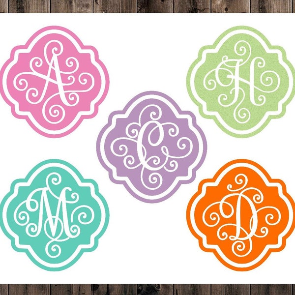 YETI Monogram Decal, YETI Decal for Women, Scroll Monogram for Yeti, Cup Decal, Vinyl Cup Decal, Custom Vinyl Stickers, Tumbler Decal 6IN