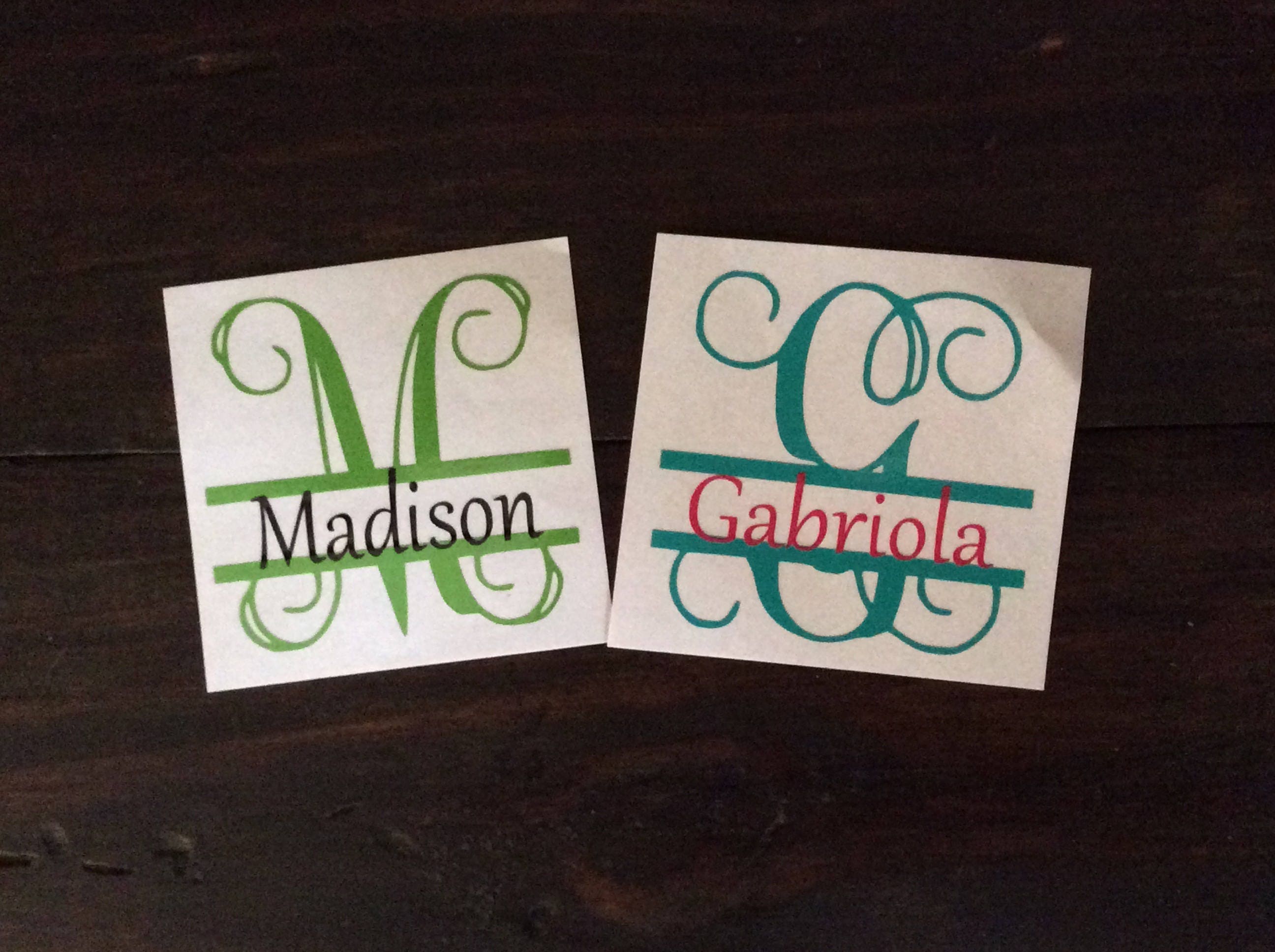 YETI Decal for Women, Yeti Rambler Decal, Split Monogram Decal, Vine …
