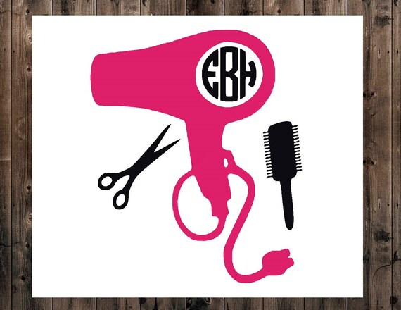 Hair Dresser Decal Cosmetology Decal Mongram Yeti Decal Hair Etsy