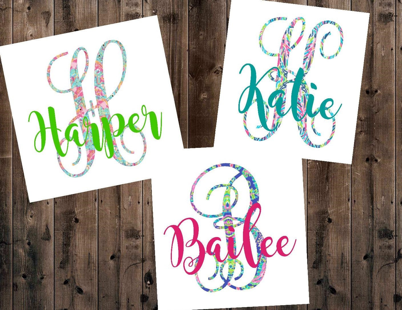 Lilly Initial Decal Lilly Name Decal Custom Name Decal Yeti | Etsy