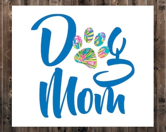 Dog Mom Decal, Lilly Paw Print Decal, Lilly Dog Mom Decal, Fur Mama Decal, Dog Mom Sticker, Yeti Decal, Car Decal, Paw Print Decal, Dog Mom
