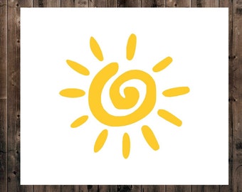Sun Decal, Sun Vinyl Decal, Sun Sticker, Beach Decal, Lake Decal, Vinyl Sticker, Yeti Decal, MacBook Decal, Laptop Decal, Car Decal 5BC