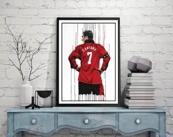 print of Eric Cantona Manchester utd Football legend painting