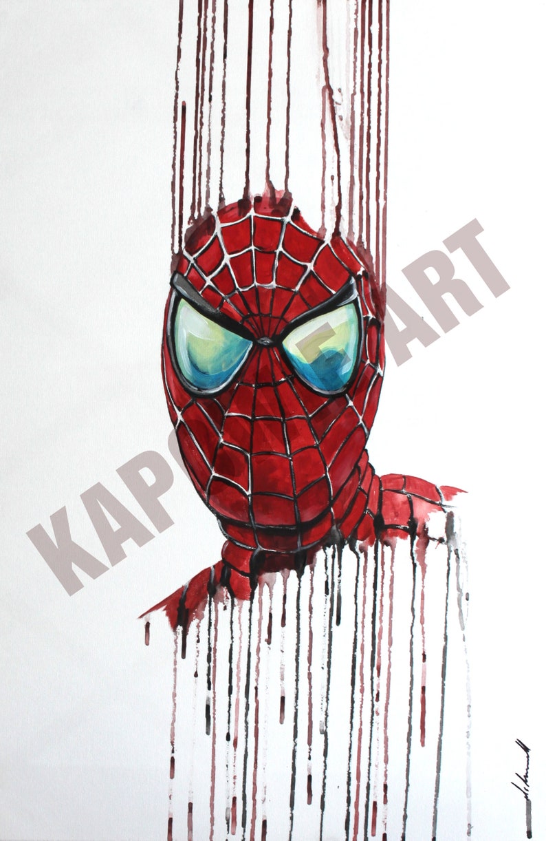 My Original Acrylic Painting of Spiderman, Marvel Superhero - Etsy