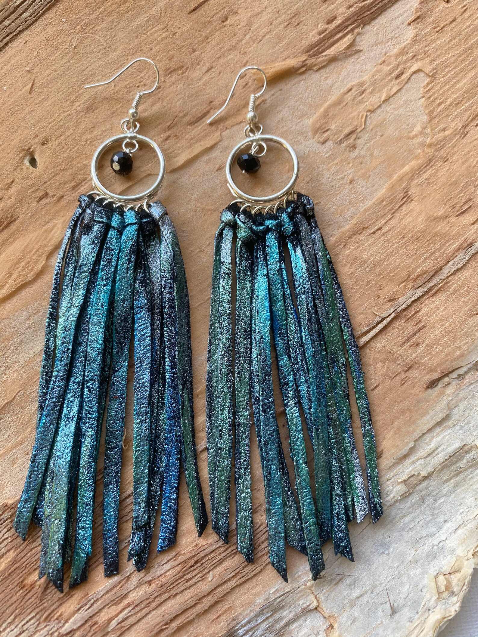 Hand Painted Leather Earrings Etsy