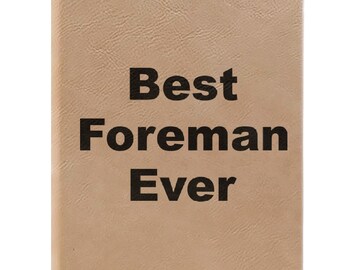 Foreman Notebook, presentidé för dagbok, linjerade sidor, presentidé, tacksamhetsdagbok, minnesbok, läderimitationsbok