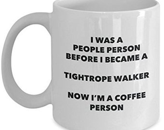 Tightrope Walker Coffee Person Mug - Funny Tea Cocoa Cup - Birthday Christmas Coffee Lover Cute Gag Gifts Idea