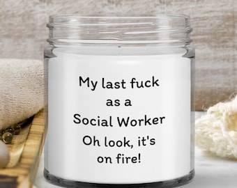 Funny social worker gift idea candle for men women work