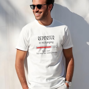 Reporterskjorta, presentidé till reporter, reporter-t-shirt, reporter-t-shirt, present till reporter, present till journalist