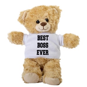 Best boss Teddy Bear, Gift Stuffed Animal, Plush Teddy Bear with Tee, Welcoming Baby Gift, Gift For Her, Gift For Newborn