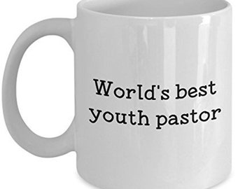 World’s Best Youth Pastor Mug - Funny Tea Hot Cocoa Coffee Cup - Novelty Birthday Christmas Anniversary Gag Gifts Idea