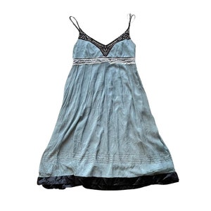 vintage Sue Wong Nocturne silk beaded blue ethereal fairy formal dress prom wedding guest party | size 6