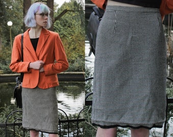 Vintage 60s Houndstooth Pencil Skirt