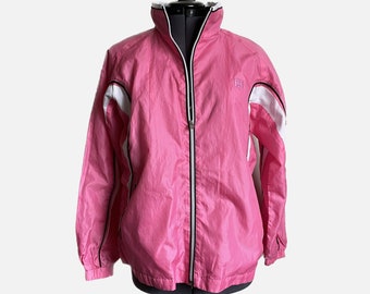 Wilson Tennis Bubble Gum Pink Windbreaker Jacket | Anos 90 Y2K | Tamanho Pequeno