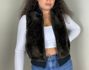 Vintage Y2K Faux Fur Vest | The Limited Fall 2003 | Size Small