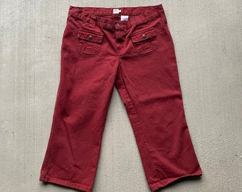 Joie Y2K Early 2000's Era Red Cropped Capri Pant