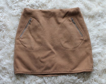 Gonna corta vintage Gap / Gonna in misto lana color cuoio anni '90, taglia 4