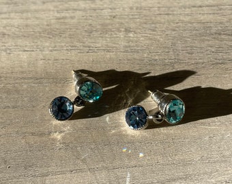 vintage blue dangle earrings