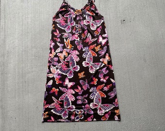 Tory Burch Seide Schmetterling Kleid Braun | Grösse S