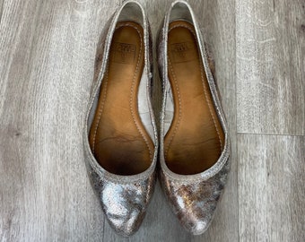 Frye Metallic Leather Ballet Flats | Size 7