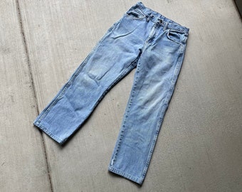 Vintage 90er-Jahre-Baumwolljeans in heller Waschung mit geradem Bein, 30 in der Taille