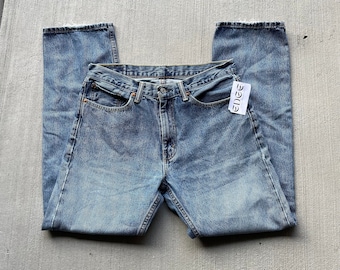 Levi's 505 Medium Light Wash Regular Fit Straight Leg Denim Jeans | 34 waist