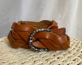 Vintage Braided Thick Leather Belt