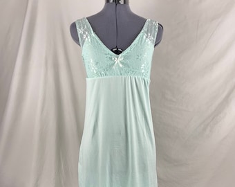 Pastel Blaues Nachthemd Coquette Slip Dress | Grösse M