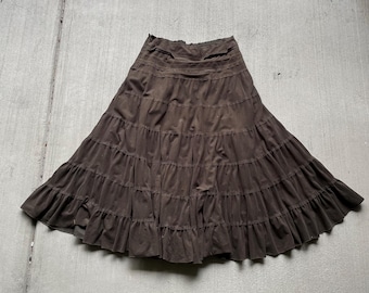 vintage y2k brown fairycore maxi skirt size m