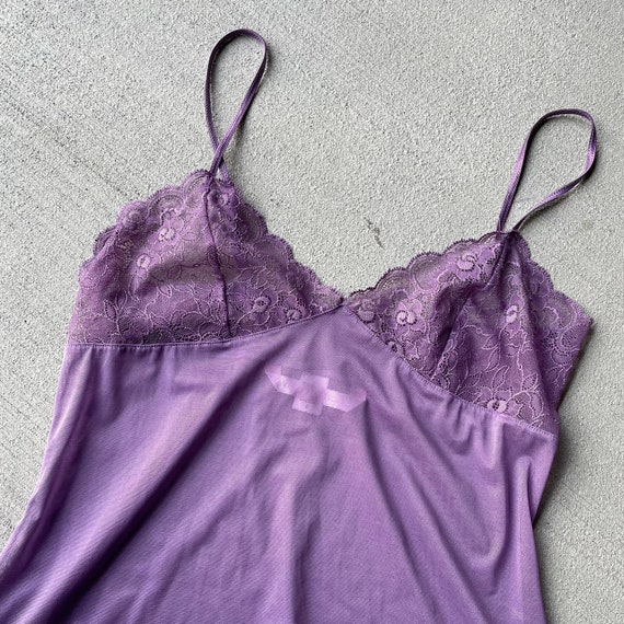 Sz S Y2K Victoria's Secret Sheer Purple Slip Dress - image 2