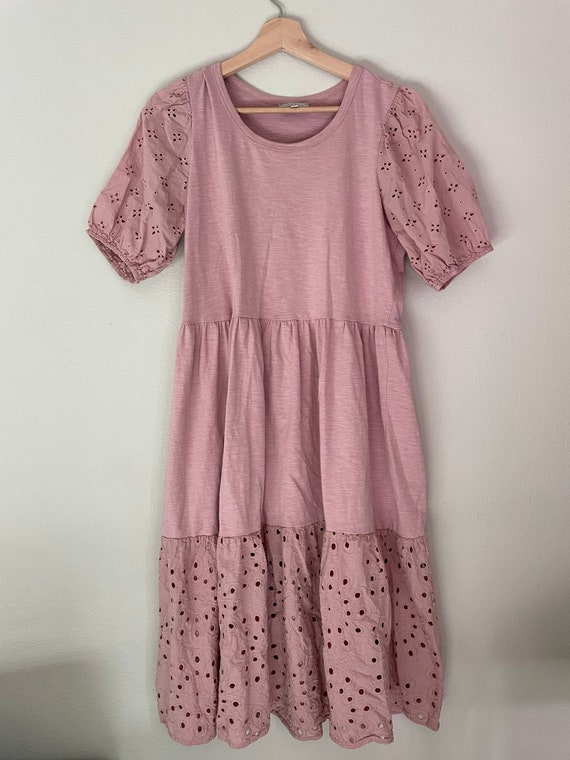 Light Pink Thrifted Midi Dress | Cottage Core Eyel