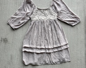 y2k vintage 00's whimsy fairy babydoll dress crochet details size small