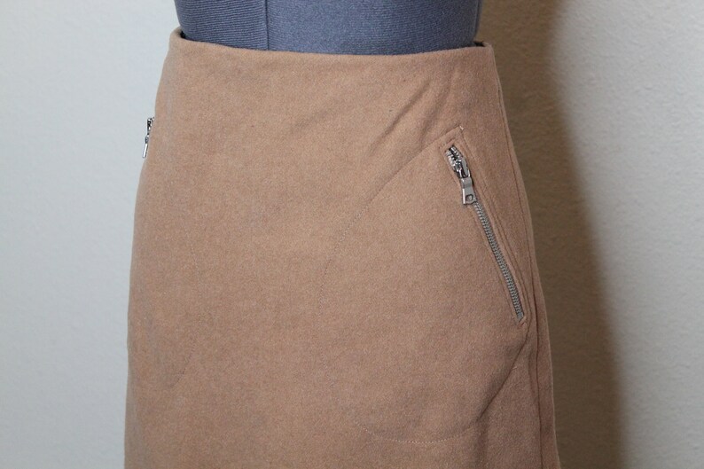 Vintage 90s Tan Mini Skirt Nude Skirt 90s Does Mod image 6