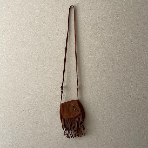 Y2k Aeropostale Suede Fringe Bag 100% Leather Crossbody Purse Boho