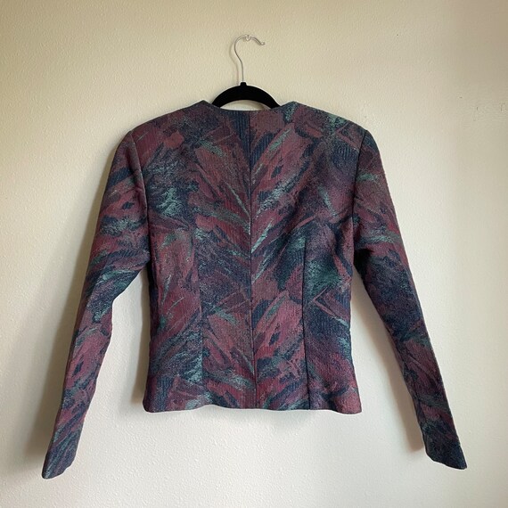 Vintage Handmade Cropped Tapestry Blazer 80s 90s … - image 3