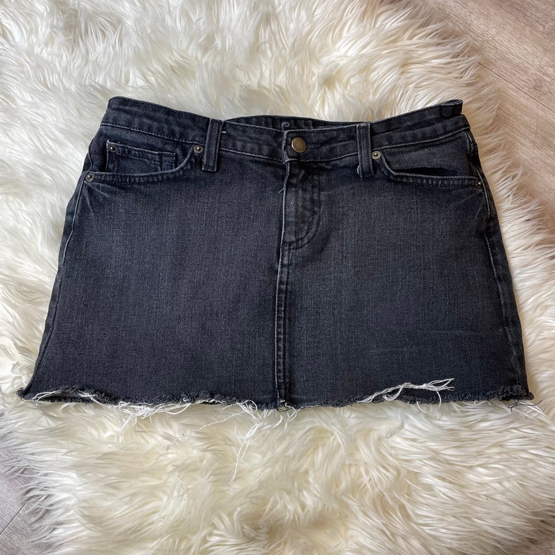 Vintage Early 2000s Y2K Black Denim Micro Mini Jean Skirt - Etsy