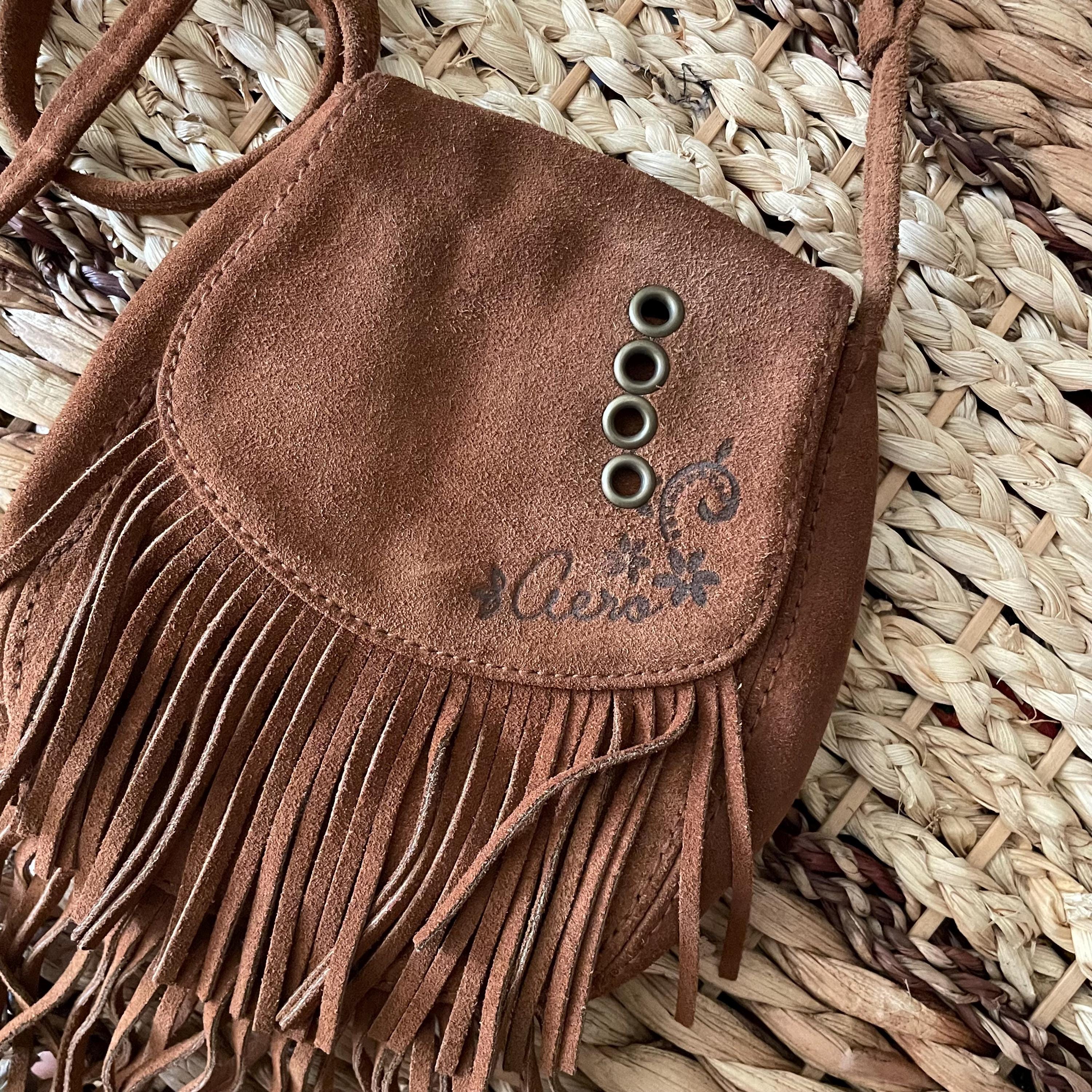 Y2k Aeropostale Suede Fringe Bag 100% Leather Crossbody Purse Boho