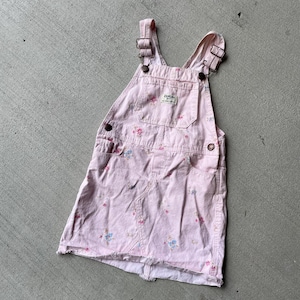 vintage girls OshKosh B&#39;gosh pink floral jumper dress | Size 5T