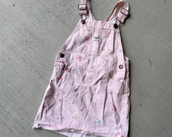 Vestido estilo jersey floral rosa OshKosh B'gosh para niñas vintage / Talla 5T