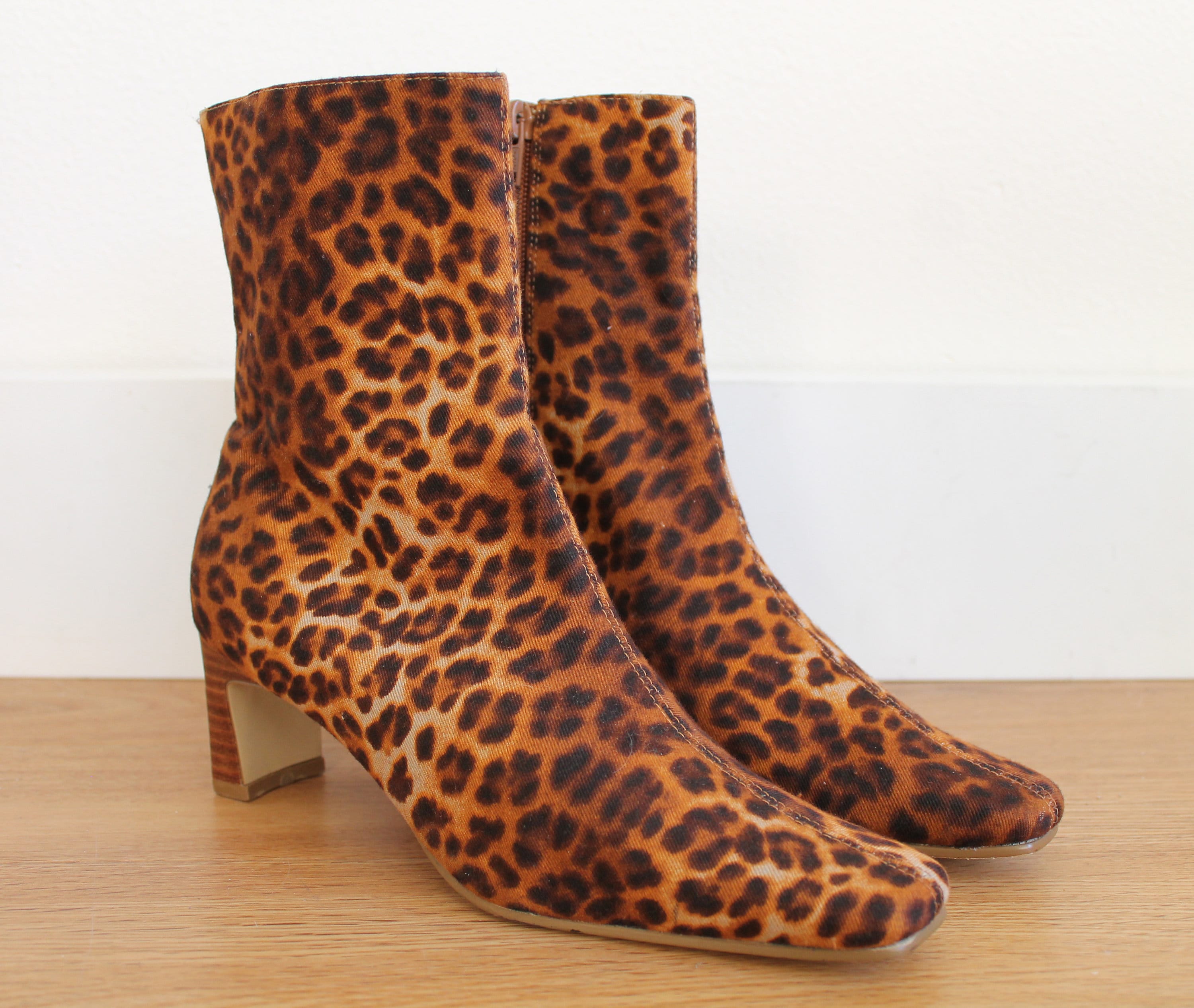 Cheetah print ankle boots sales