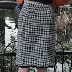 Vintage 60s Houndstooth Pencil Skirt