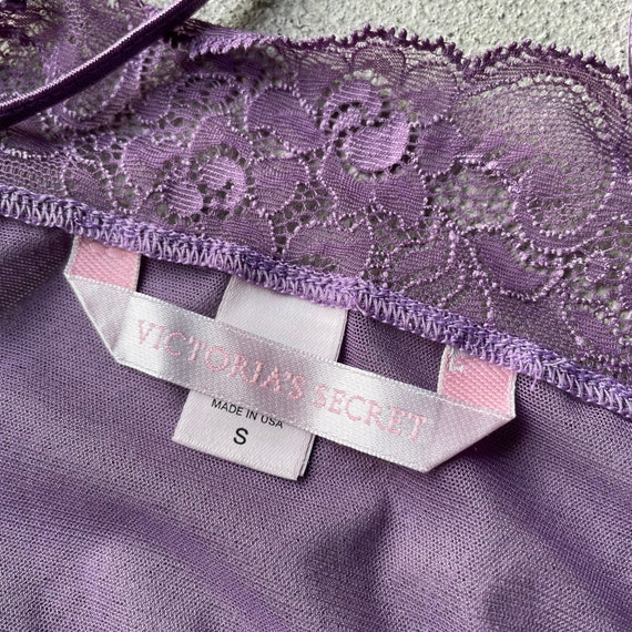 Sz S Y2K Victoria's Secret Sheer Purple Slip Dress - image 5