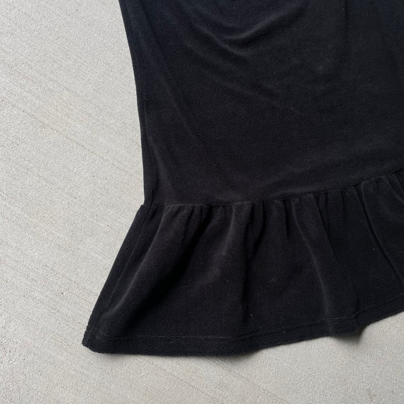 Vtg y2k 2000s terry cloth black strapless dress |… - image 3