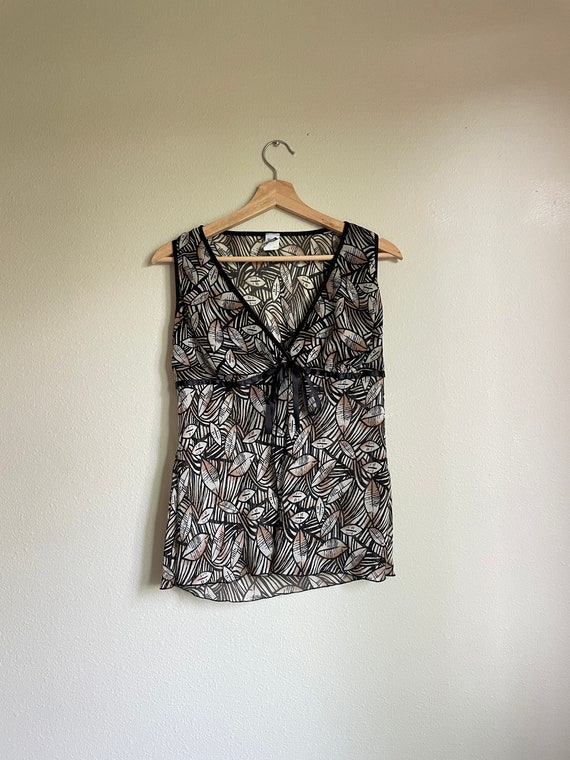 Vtg Y2K Micro Mesh Baby Doll Tank Top | Size M Me… - image 1